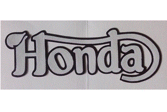 Honda logo 14 inch synthetic leather back patch white/black